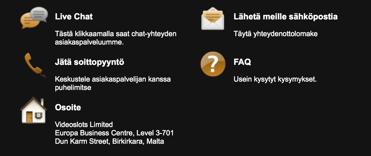 Videoslots asiakaspalvelu