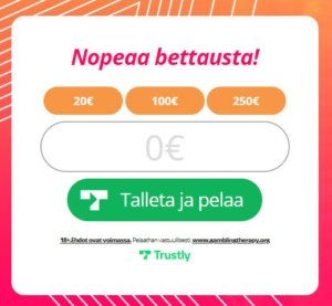 Trustly kasinoihin kuuluu myös Vauhti